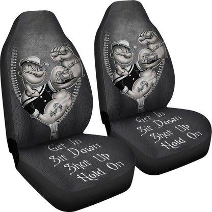 Popeyes Power Get In Sit Down Shut Up And Hold On Car Zipper Car Seat Covers
