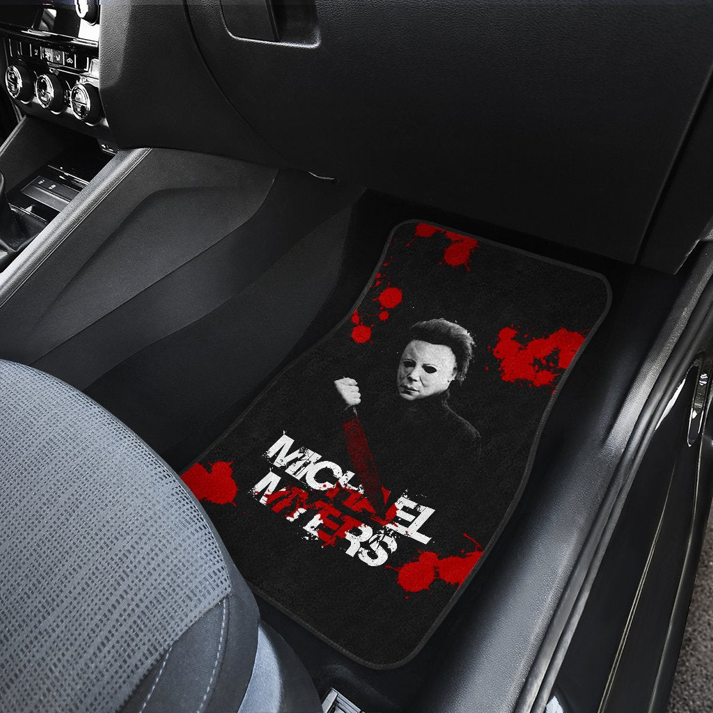 Horror Car Floor Mats Michael Myers Red Blood Black White Car Mats