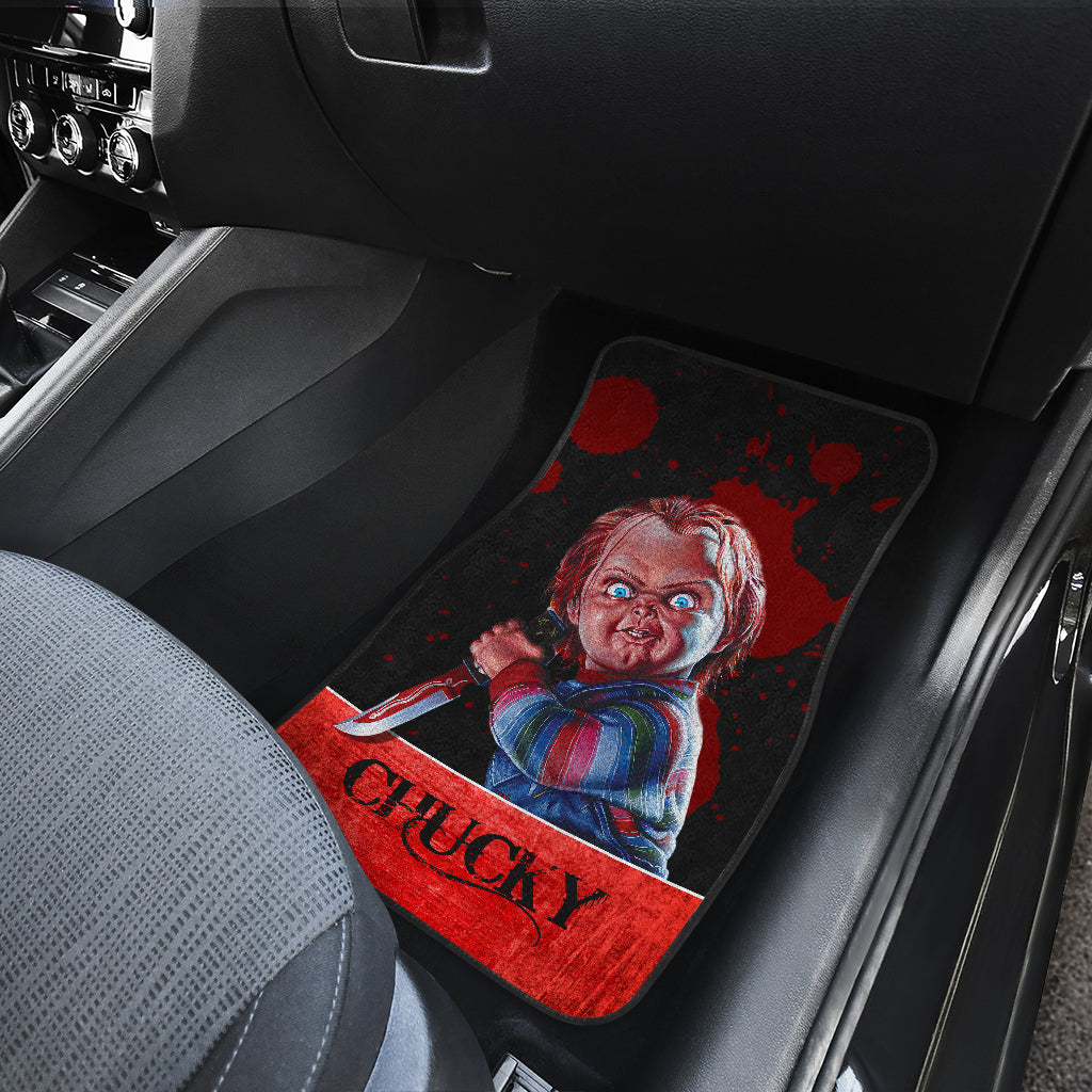 Horror Car Floor Mats Chucky Child's Play Blood Horror Film Halloween Car Floor Mats Horror Car Mats