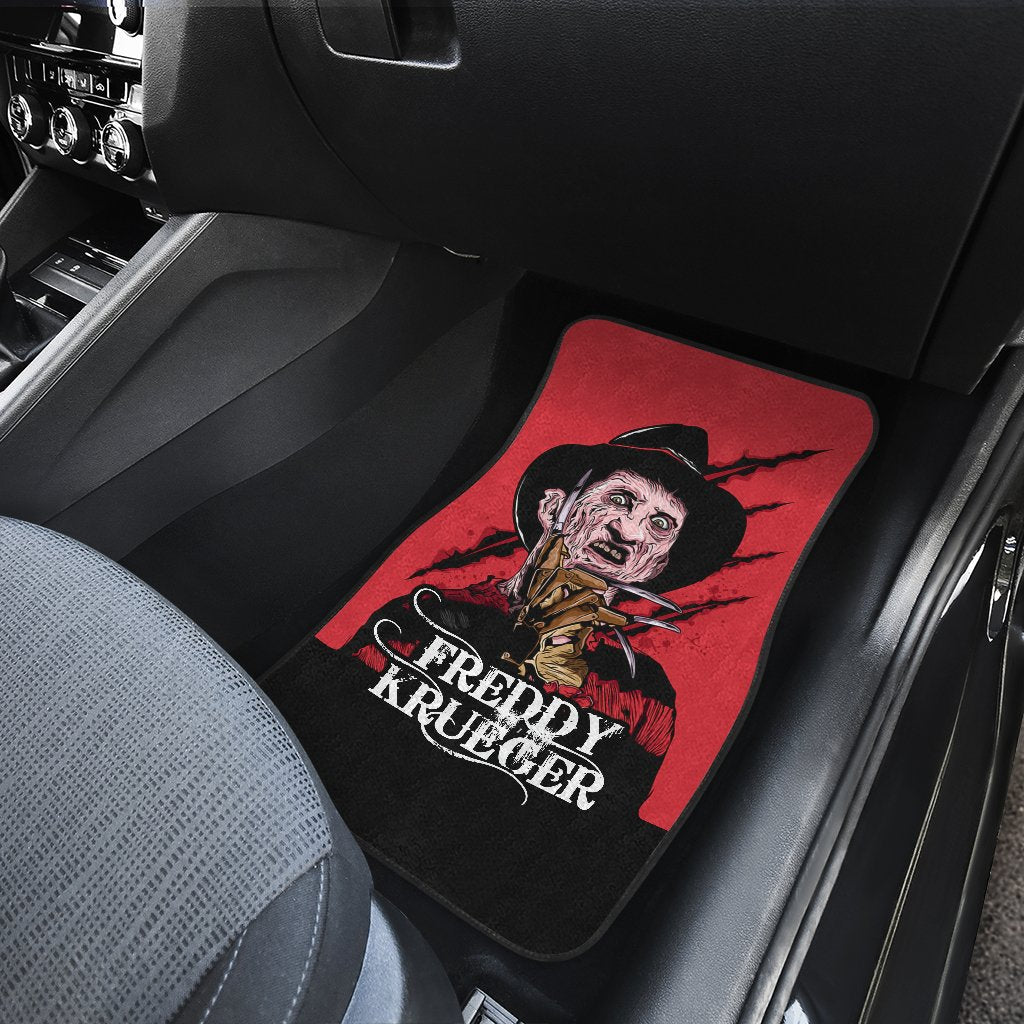 Horror Car Floor Mats Freddy Krueger Claw Black Red Car Mats