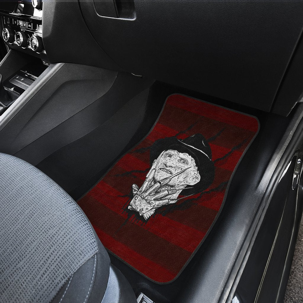 Horror Car Floor Mats Freddy Krueger With Glove Artwork Car Mats