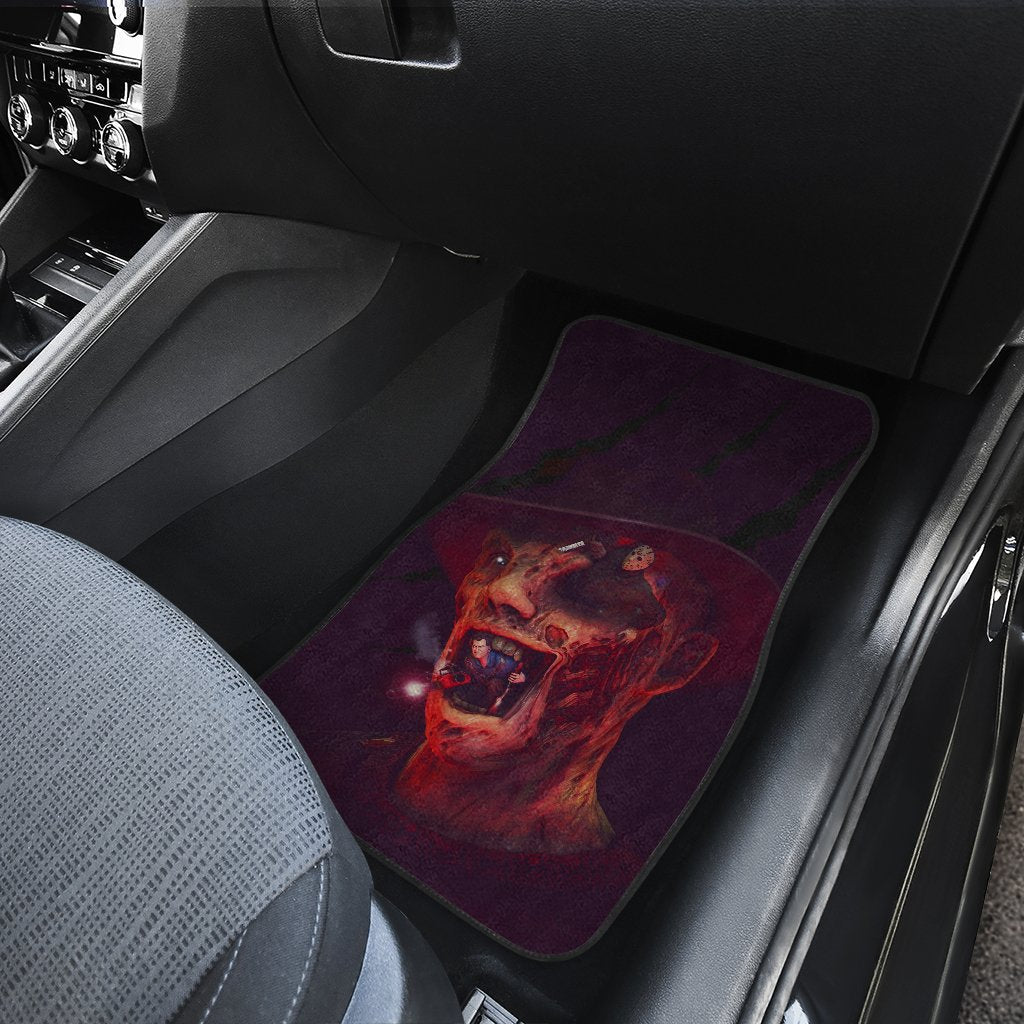 Horror Car Floor Mats Freddy Krueger With Other Villains Jason Car Mats