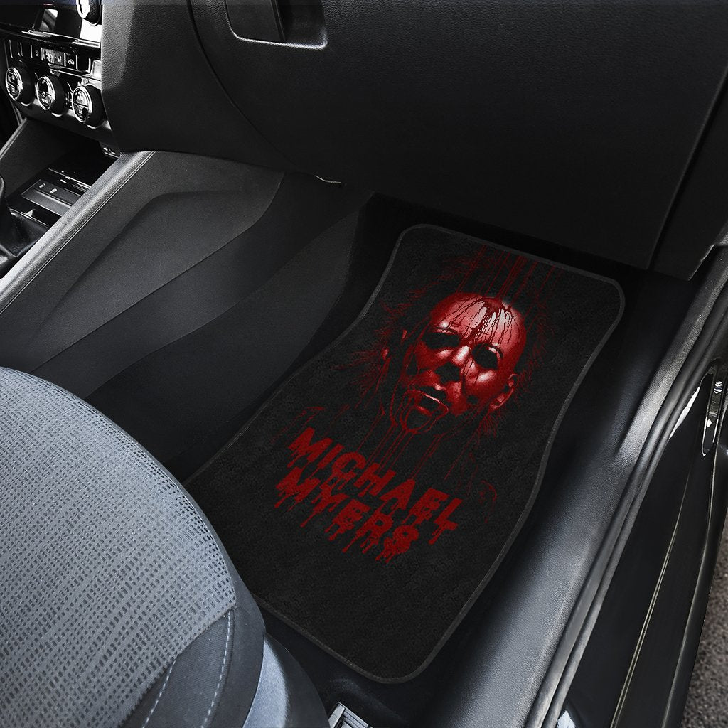 Horror Car Floor Mats Michael Myers Bleeding Red Face Car Mats