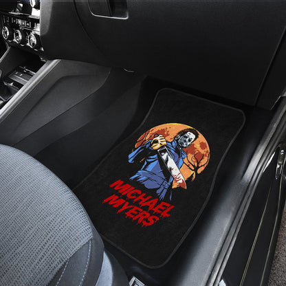 Horror Car Floor Mats Michael Myers Yellow Moon Night Car Mats