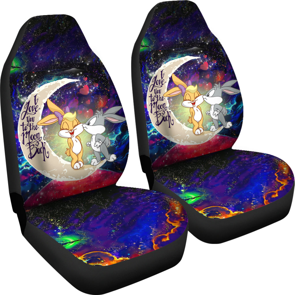Bunny Couple Love You To The Moon Galaxy Car Seat Covers