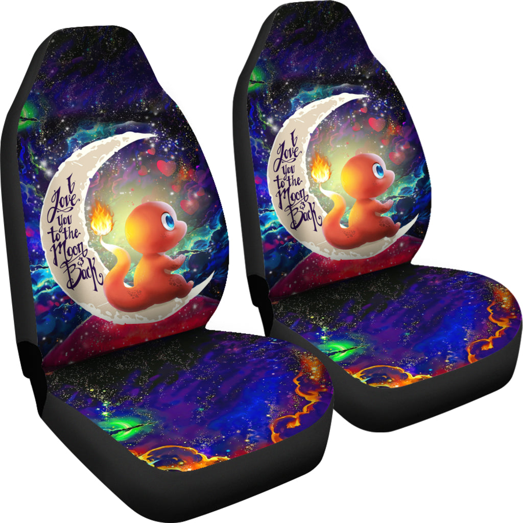 Cute Charmander Love You To The Moon Galaxy Car Seat Covers