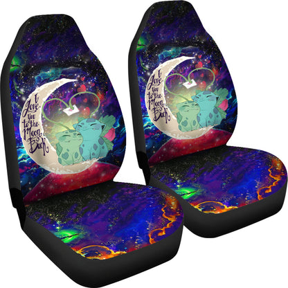 Bulbasaur Couple Love You To The Moon Galaxy Car Seat Covers