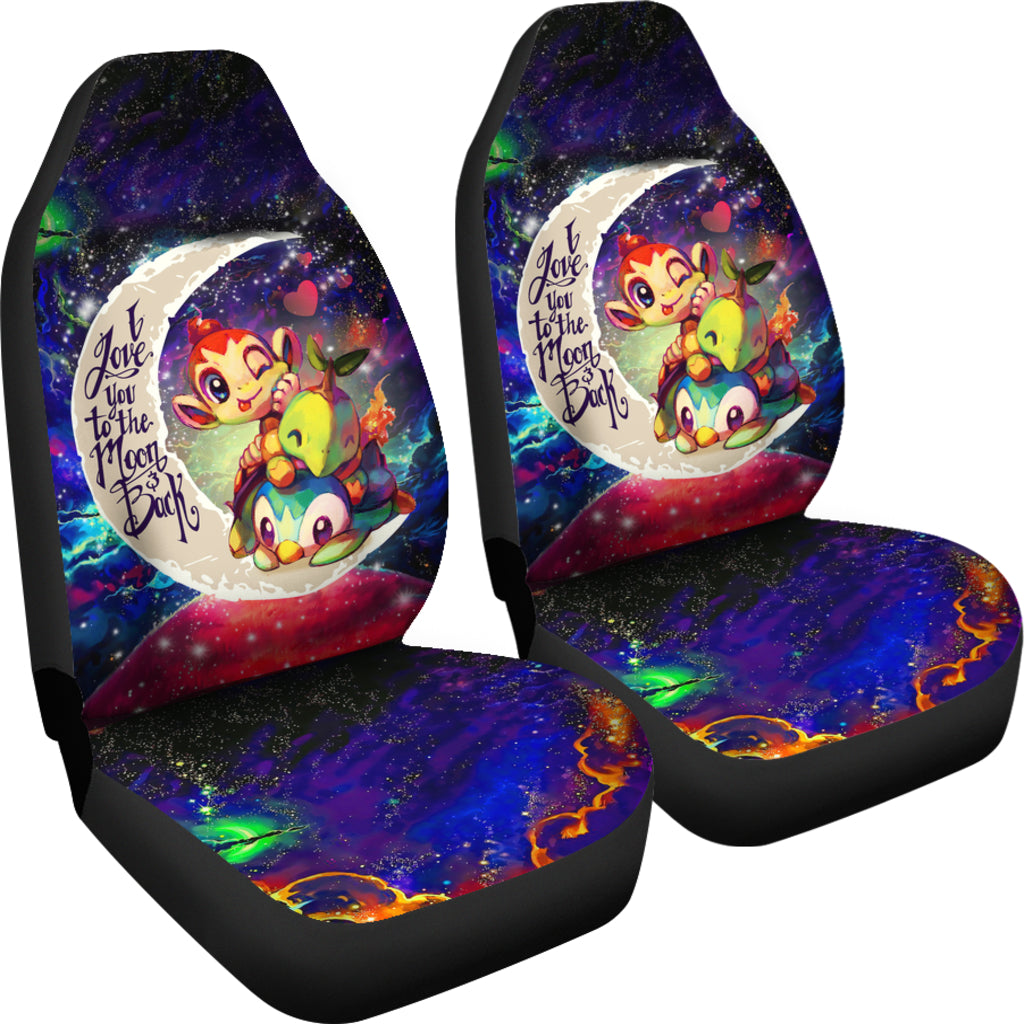 Piplup Turtwig And Chimchar Gen 4 Love You To The Moon Galaxy Car Seat Covers