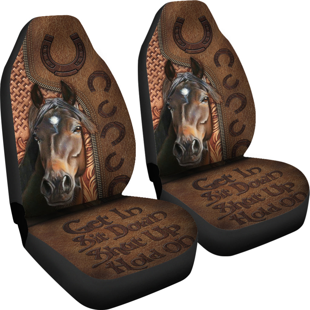 Fashion Get In Sit Down Shut Up Hold On Horse Car Seat Covers