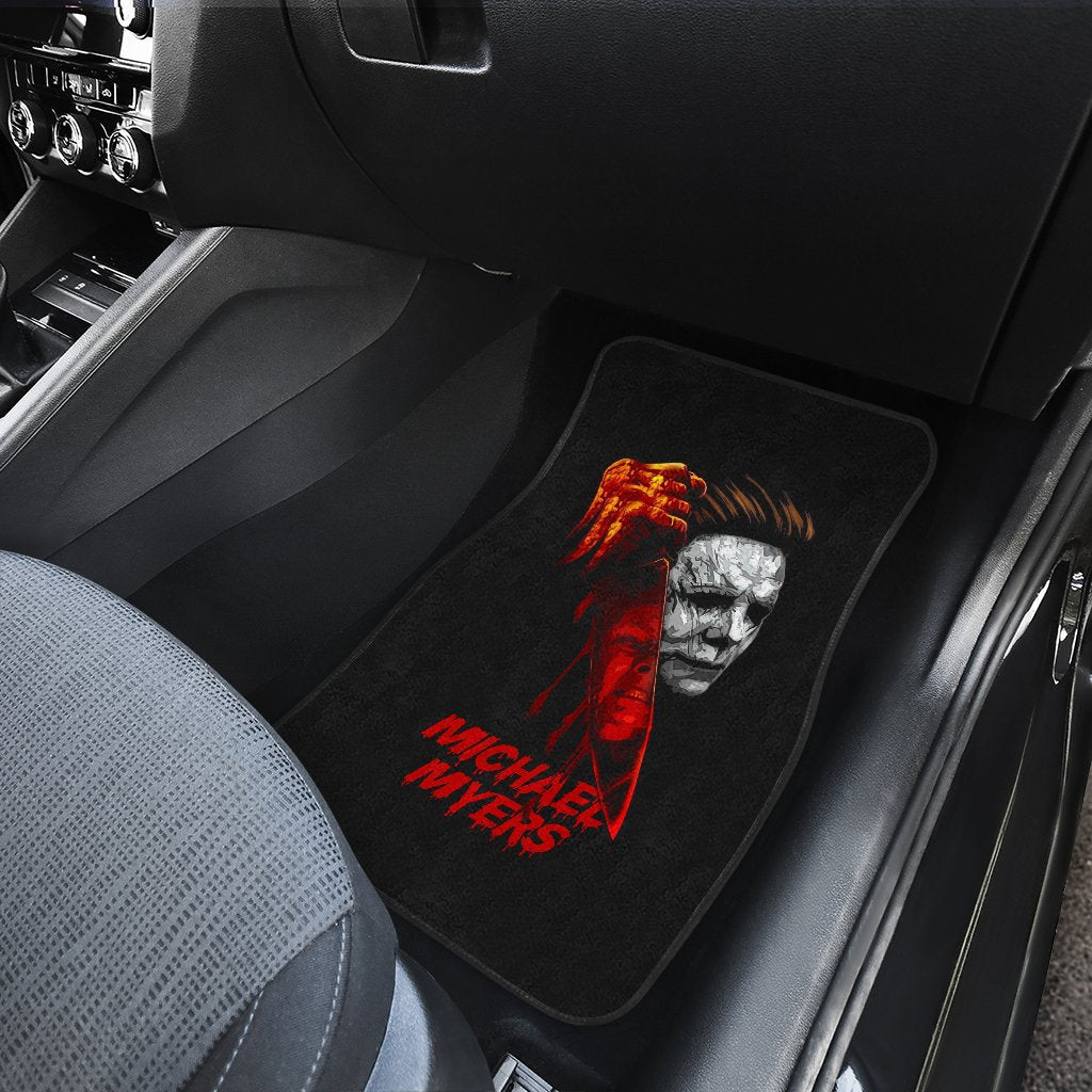 Horror Car Floor Mats Michael Myers Bloody Knife Car Mats