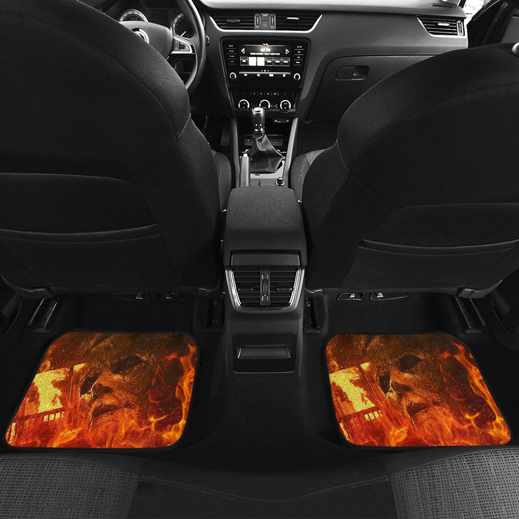 Horror Car Floor Mats Michael Myers In Flaming House Car Mats