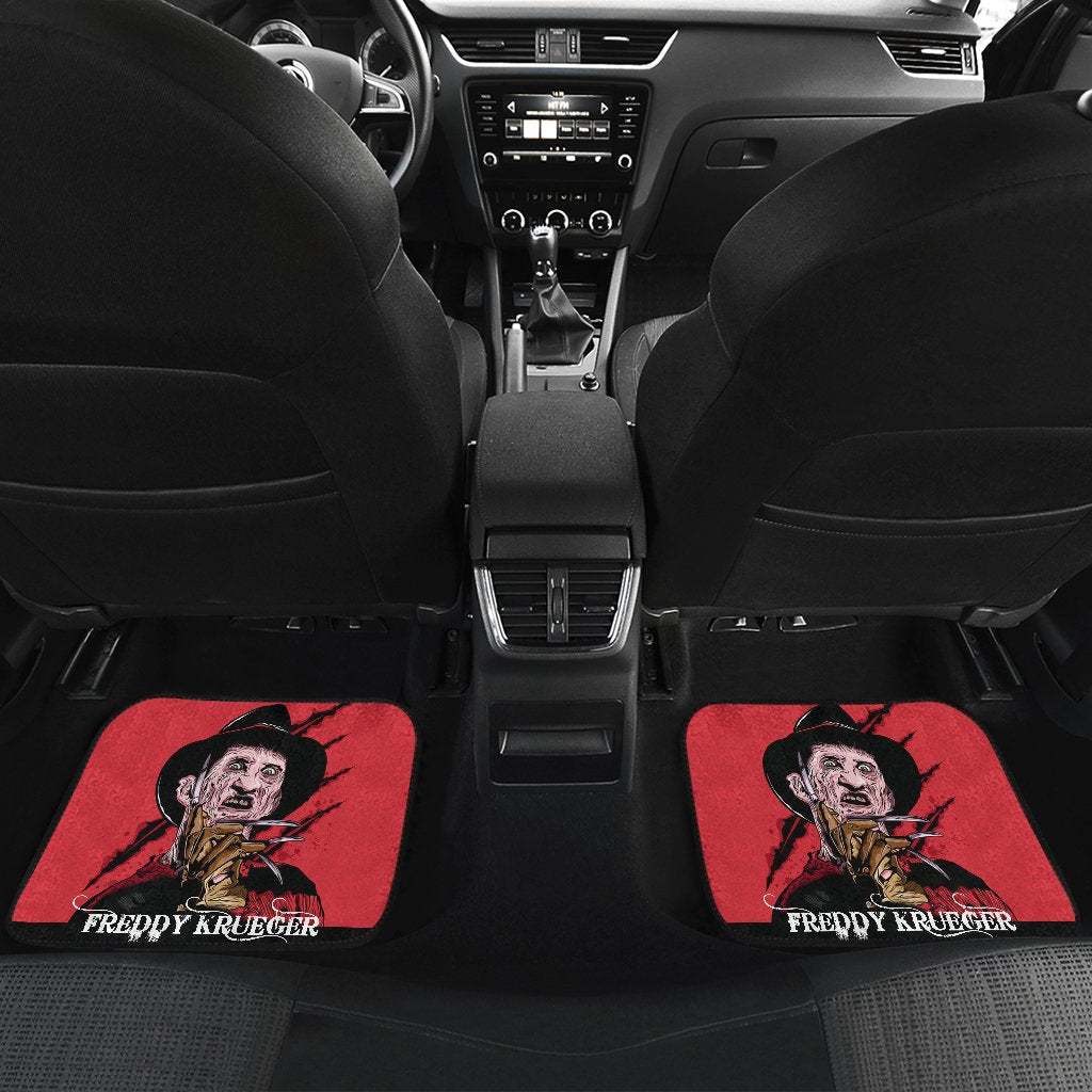 Horror Car Floor Mats Freddy Krueger Claw Black Red Car Mats