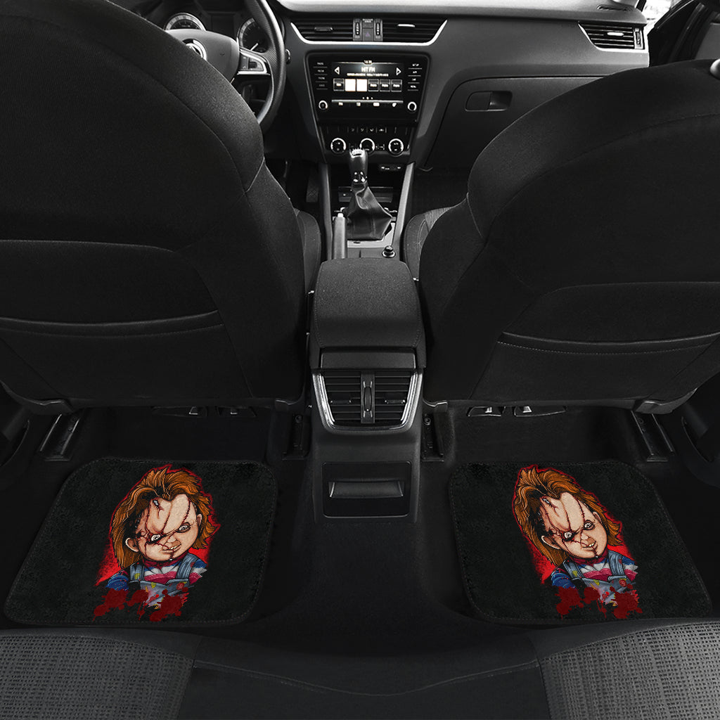 Horror Car Floor Mats - Scary Chucky Doll Cartoon Artwork Car Mats