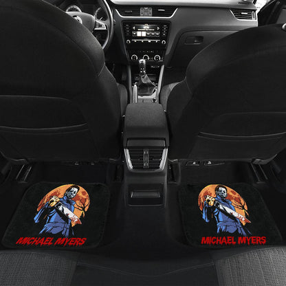 Horror Car Floor Mats Michael Myers Yellow Moon Night Car Mats