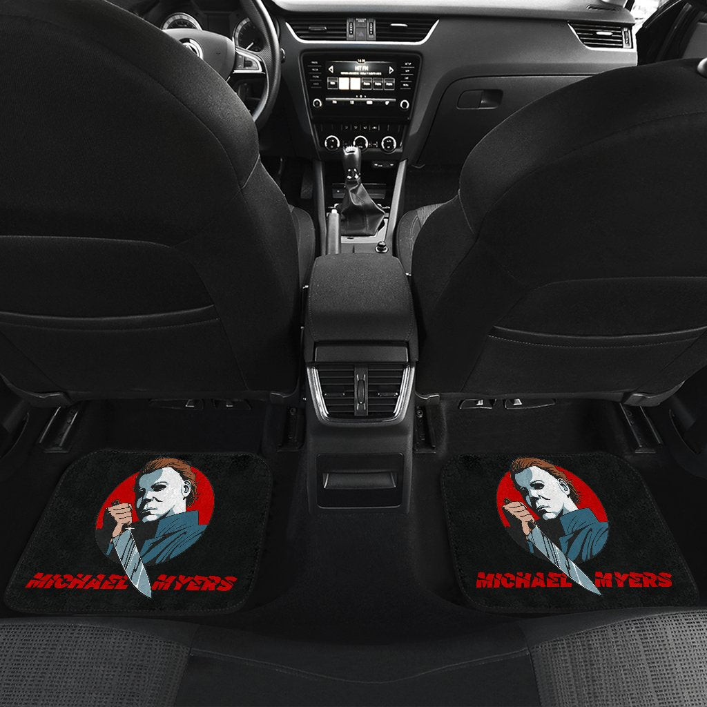 Horror Car Floor Mats Michael Myers With Sharp Knife Black Car Mats