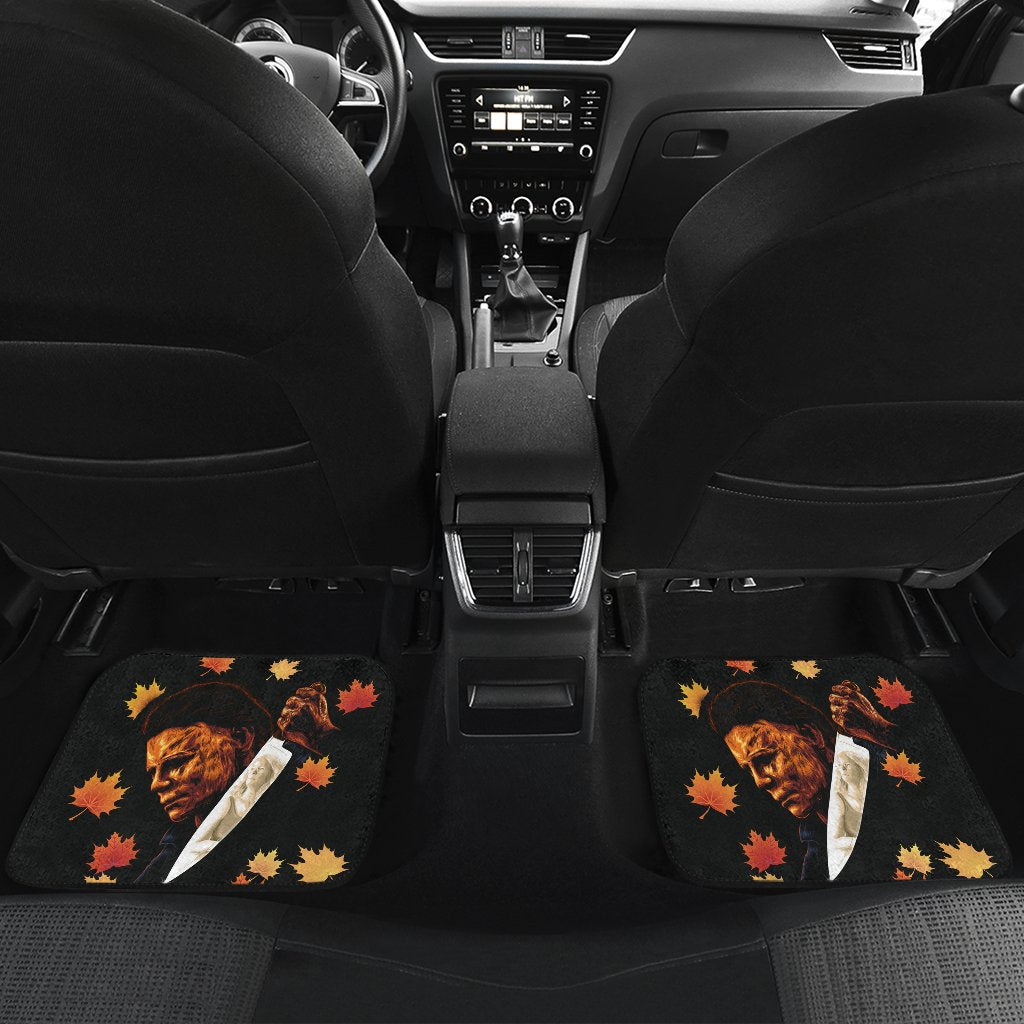 Horror Car Floor Mats Michael Myers And Laurie Strode On Knife Car Mats