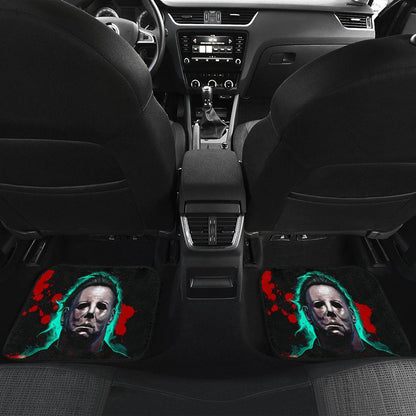 Horror Car Floor Mats Michael Myers Portrait Green Vapor Car Mats