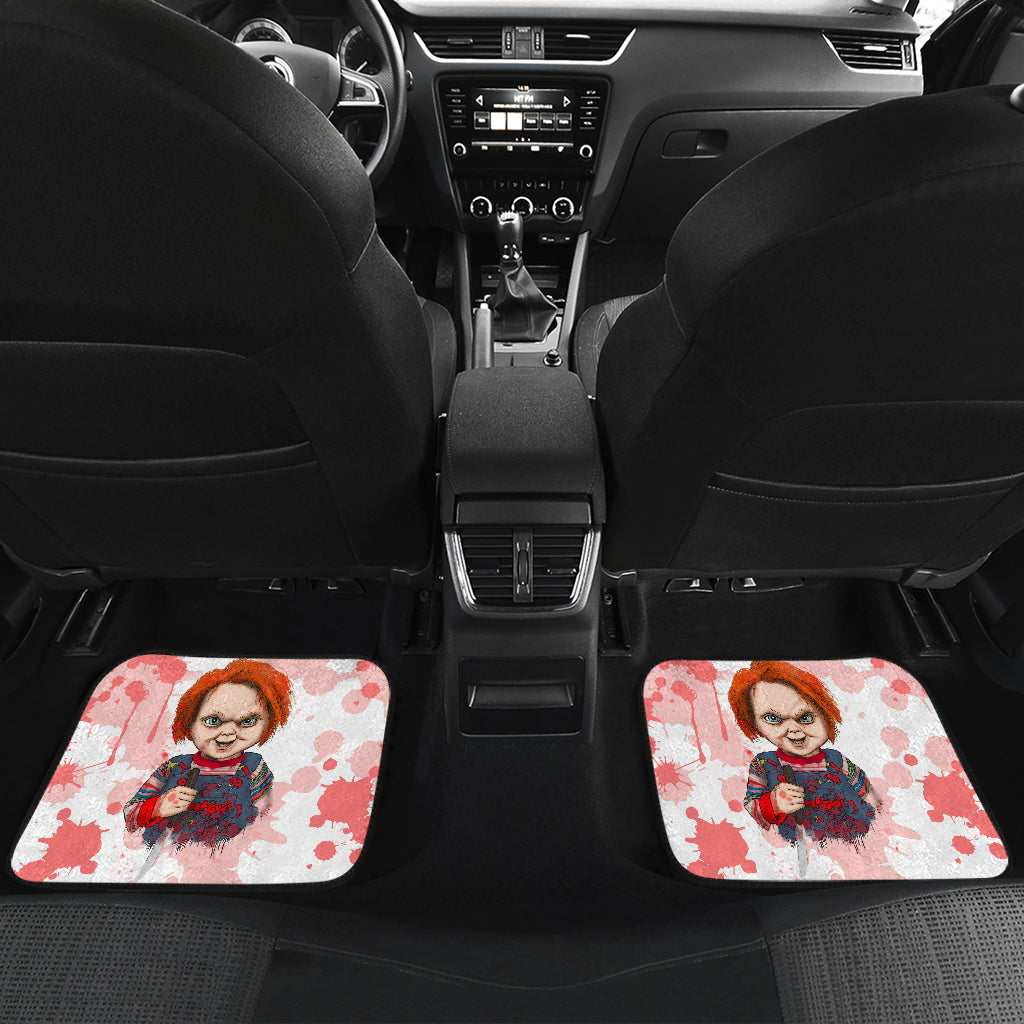 Horror Car Floor Mats Chucky Blood Horror Film Halloween Minimal Car Floor Mats Horror Car Mats