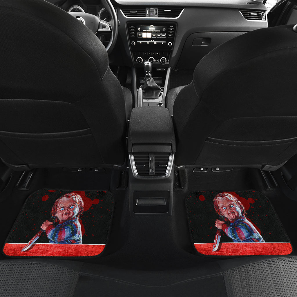 Horror Car Floor Mats Chucky Child's Play Blood Horror Film Halloween Car Floor Mats Horror Car Mats