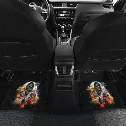 Horror Car Floor Mats Michael Myers And Laurie Maple Leaf Falling Car Mats