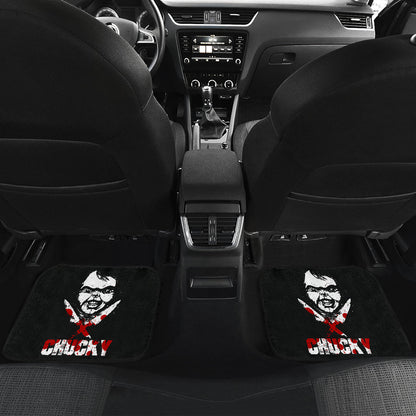 Horror Car Floor Mats Chucky Child's Play Horror Blood Halloween Car Floor Mats Horror Car Mats