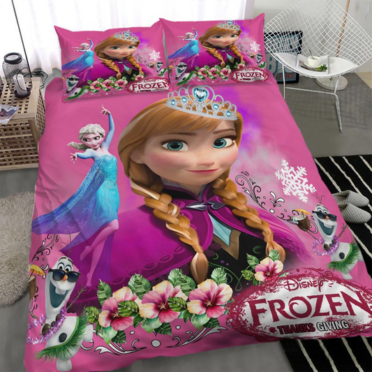 Frozen Bedding Set DN Frozen Thanksgiving Anna And Elsa Duvet Covers Pink Unique Gift