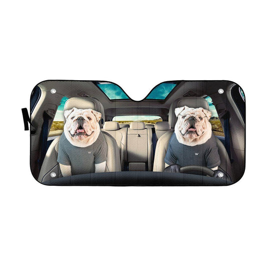 Gearhumans 3D Bulldog 01 Custom Car Auto Sunshade