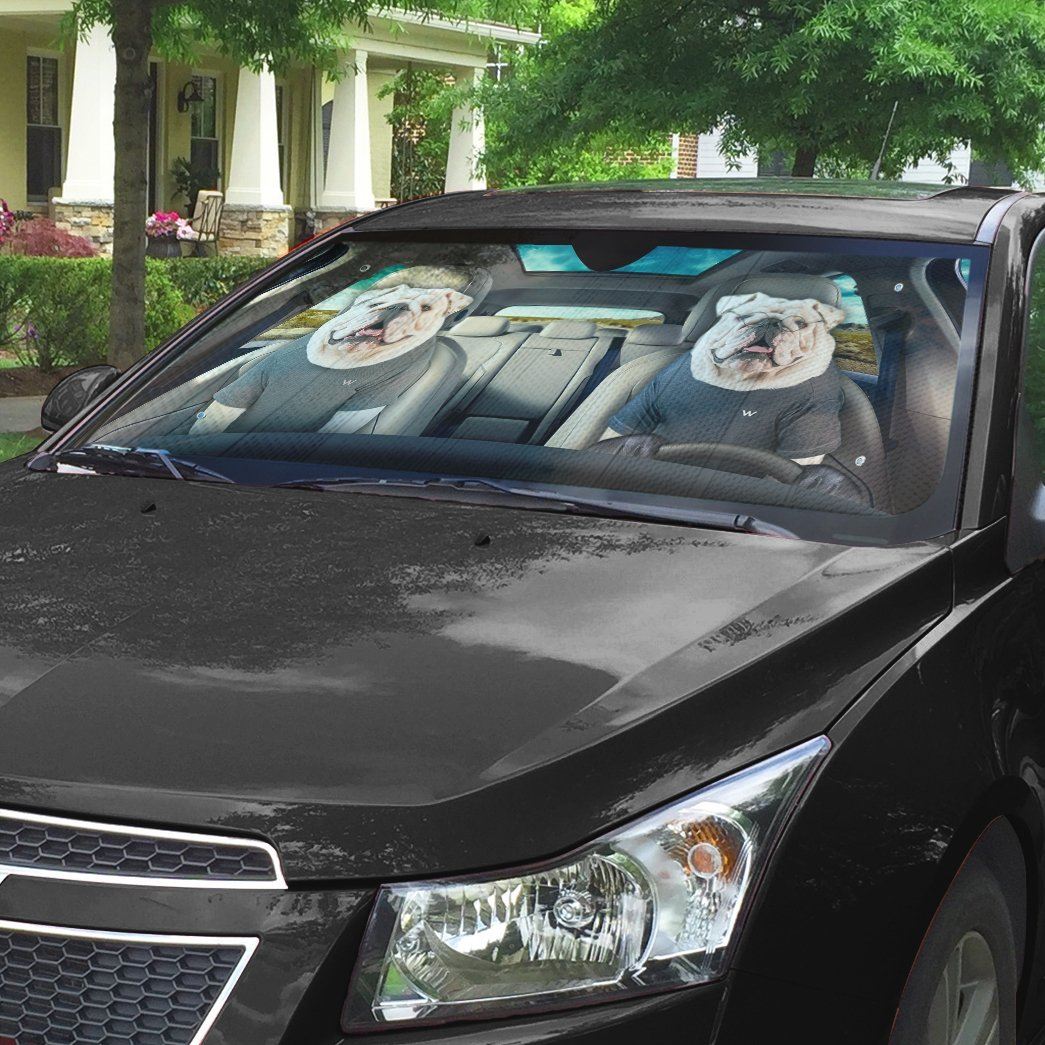 Gearhumans 3D Bulldog 01 Custom Car Auto Sunshade