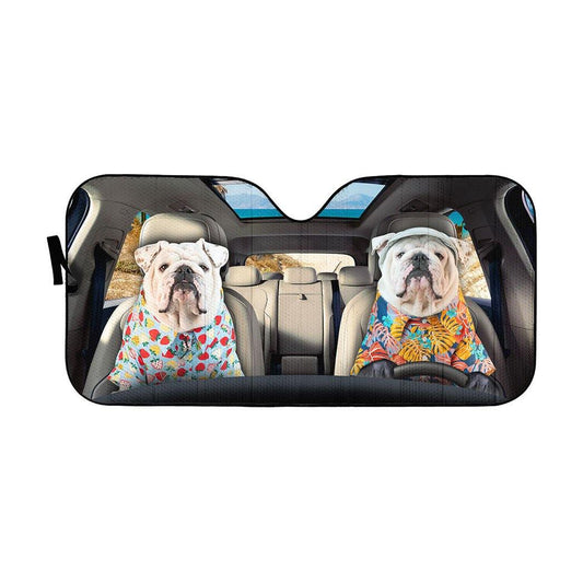 Gearhumans 3D Bulldog 03 Custom Car Auto Sunshade