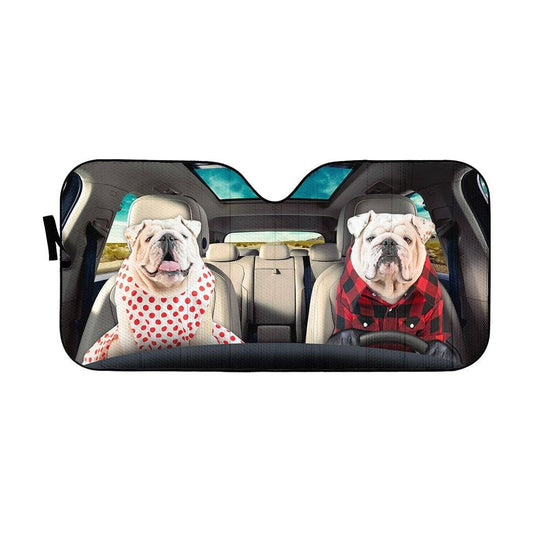 Gearhumans 3D Bulldog 06 Custom Car Auto Sunshade