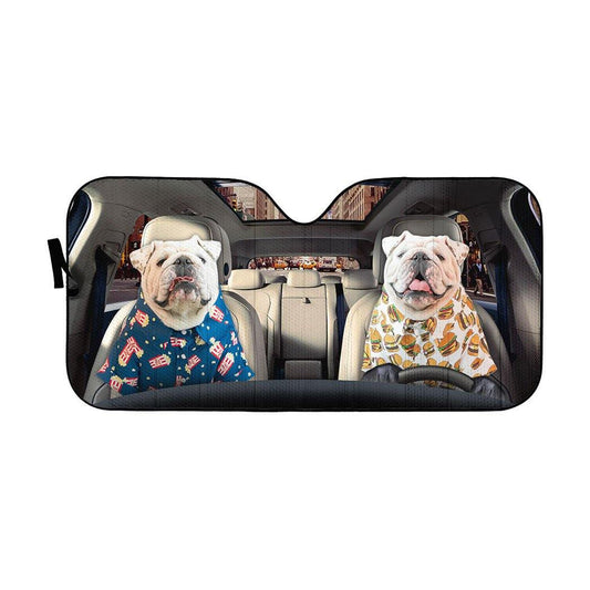 Gearhumans 3D Bulldog 08 Custom Car Auto Sunshade