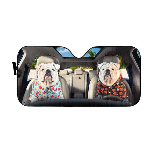 Gearhumans 3D Bulldog 09 Custom Car Auto Sunshade