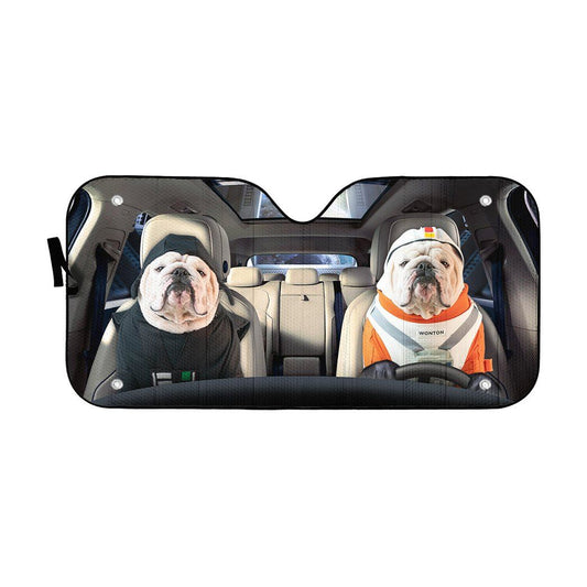 Gearhumans 3D Bulldog 10 Custom Car Auto Sunshade