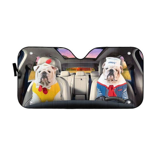 Gearhumans 3D Bulldog 11 Custom Car Auto Sunshade