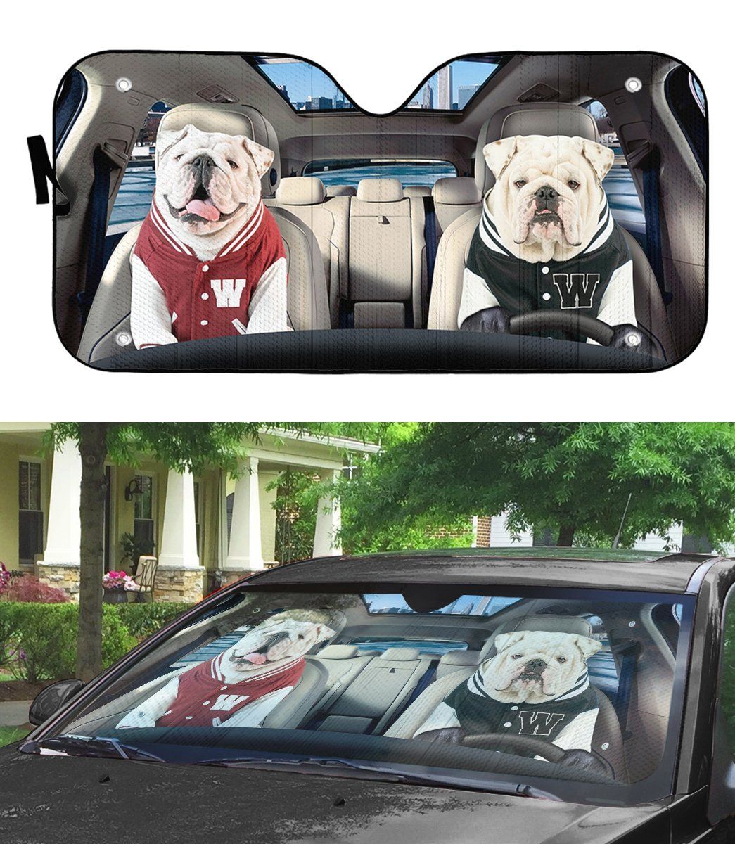 Gearhumans 3D Bulldog 12 Custom Car Auto Sunshade