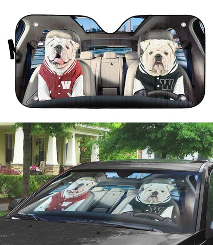 Gearhumans 3D Bulldog 12 Custom Car Auto Sunshade