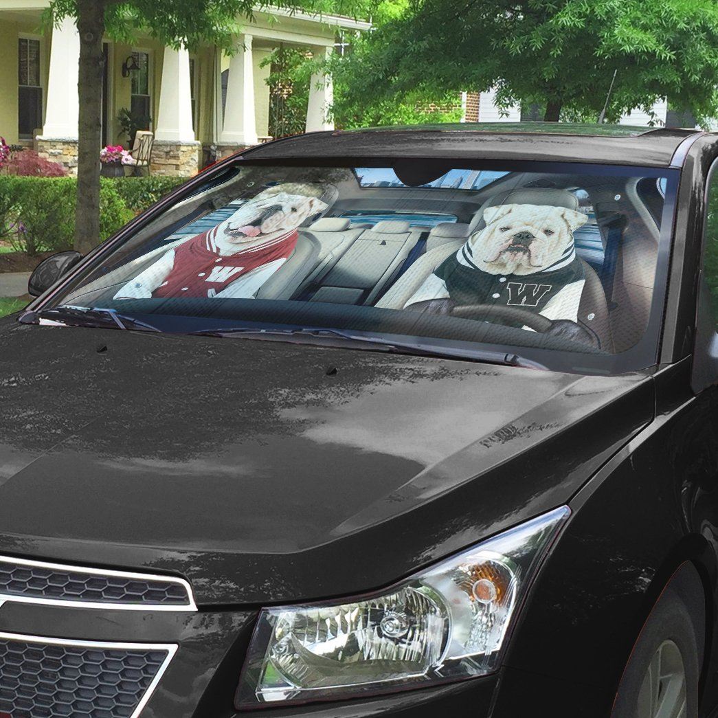 Gearhumans 3D Bulldog 12 Custom Car Auto Sunshade