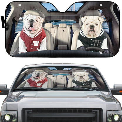Gearhumans 3D Bulldog 12 Custom Car Auto Sunshade