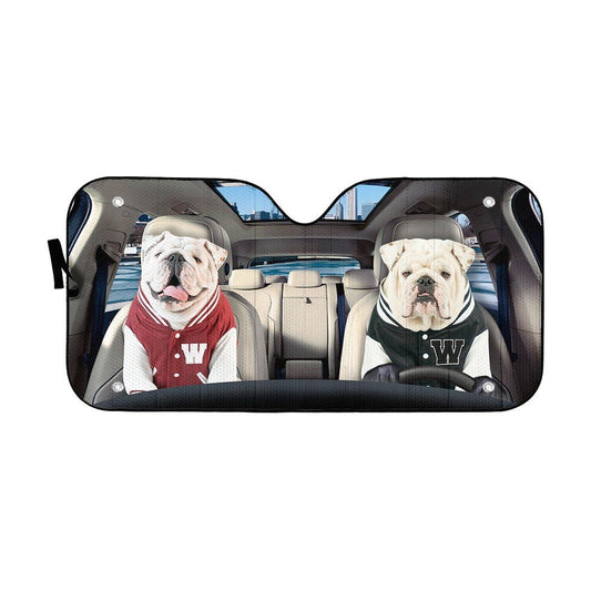 Gearhumans 3D Bulldog 12 Custom Car Auto Sunshade