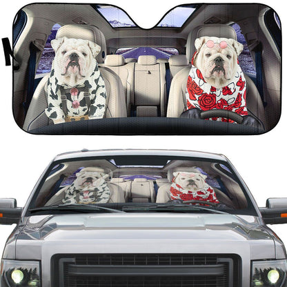 Gearhumans 3D Bulldog 13 Custom Car Auto Sunshade