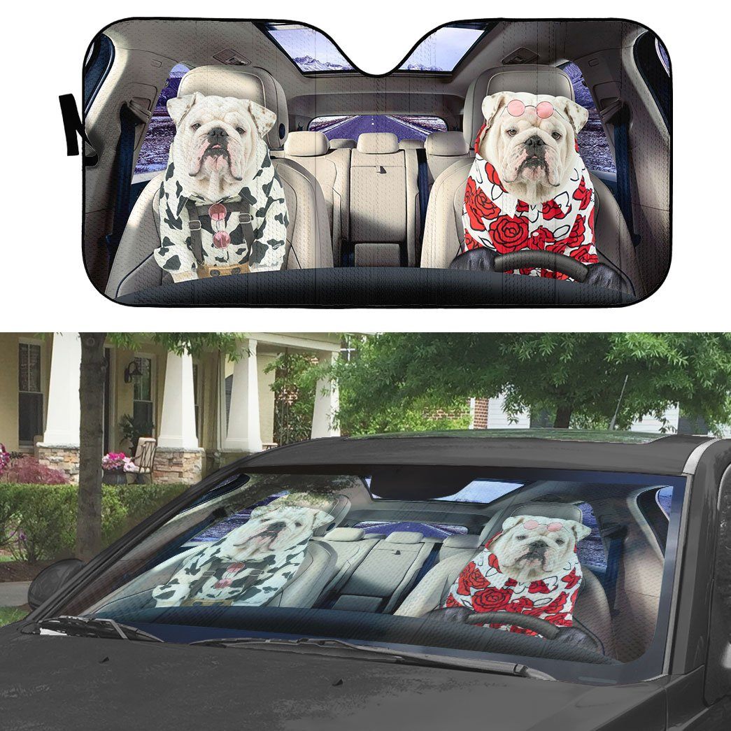 Gearhumans 3D Bulldog 13 Custom Car Auto Sunshade
