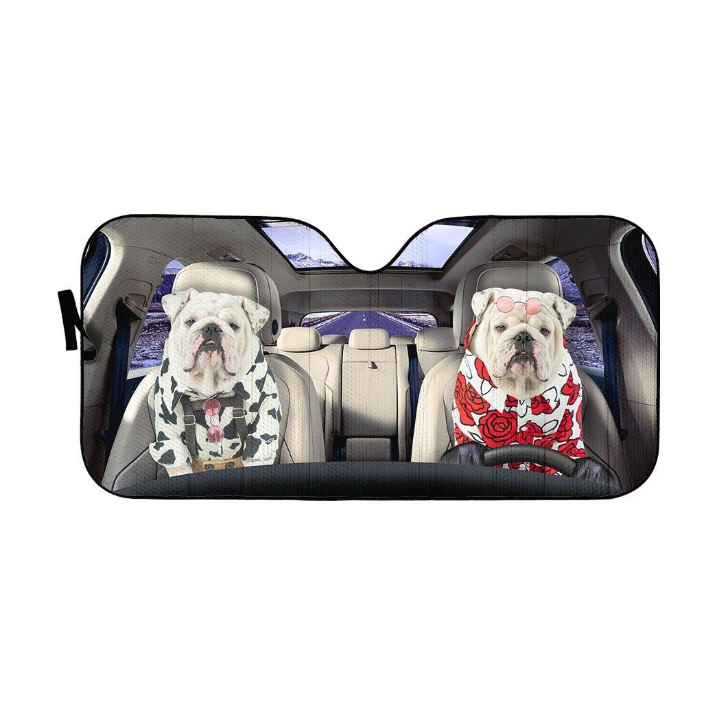 Gearhumans 3D Bulldog 13 Custom Car Auto Sunshade