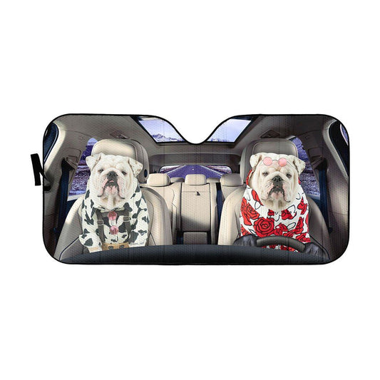 Gearhumans 3D Bulldog 13 Custom Car Auto Sunshade