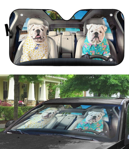 Gearhumans 3D Bulldog 14 Custom Car Auto Sunshade