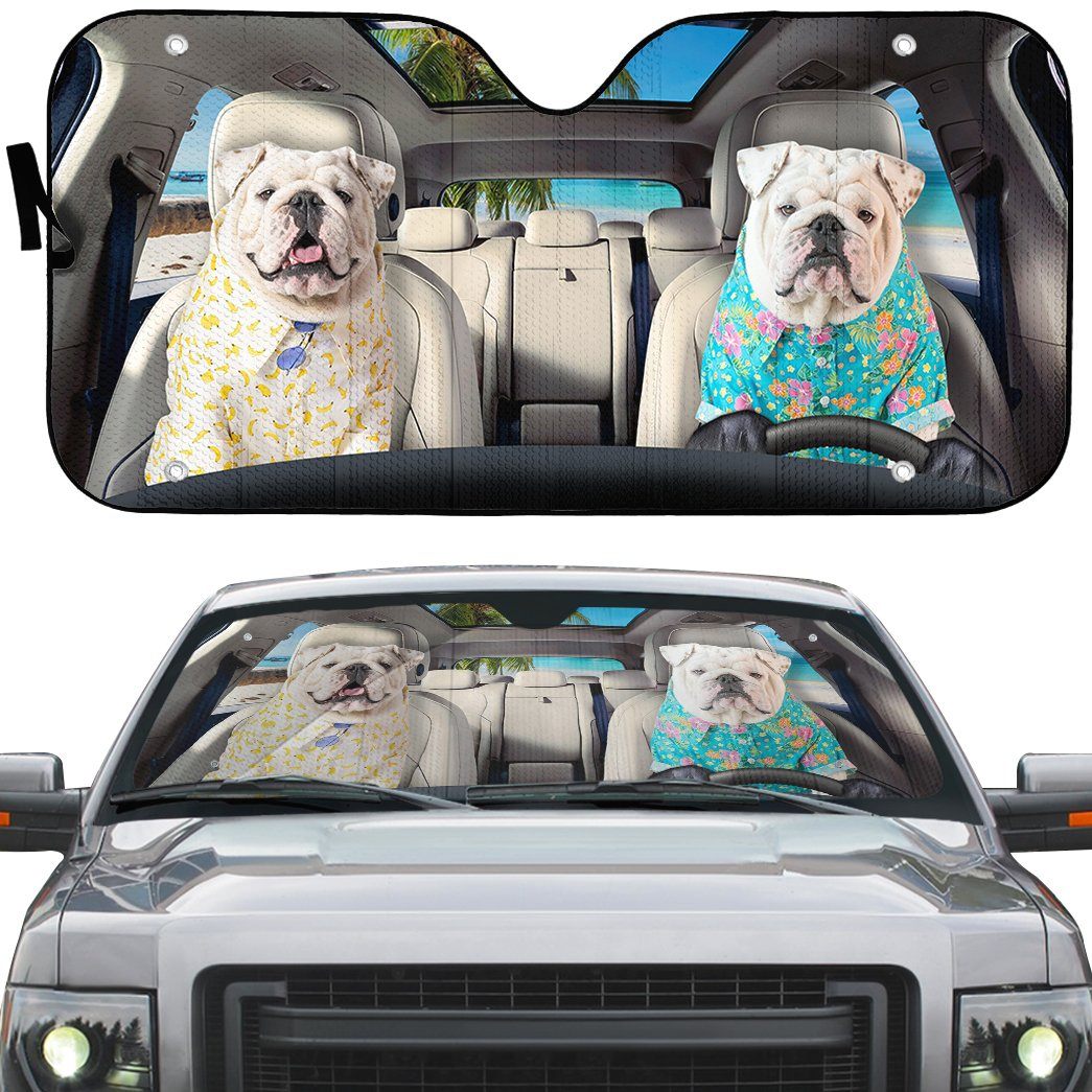 Gearhumans 3D Bulldog 14 Custom Car Auto Sunshade