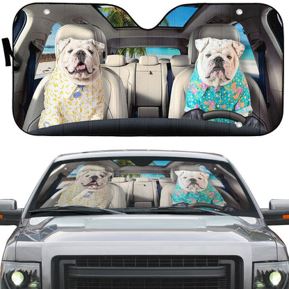 Gearhumans 3D Bulldog 14 Custom Car Auto Sunshade