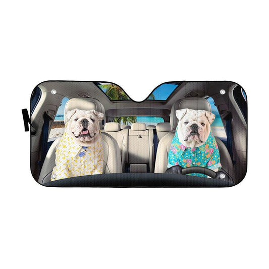 Gearhumans 3D Bulldog 14 Custom Car Auto Sunshade