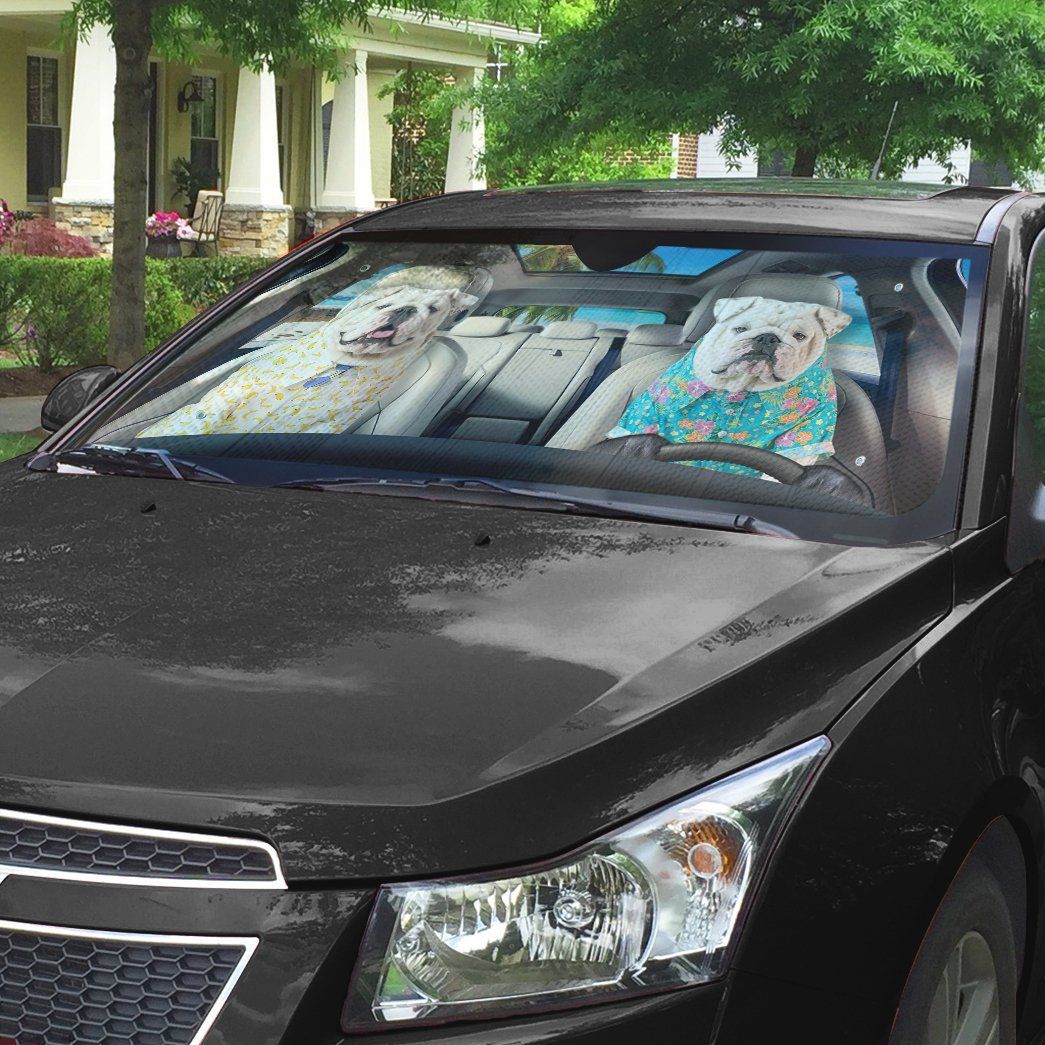 Gearhumans 3D Bulldog 14 Custom Car Auto Sunshade