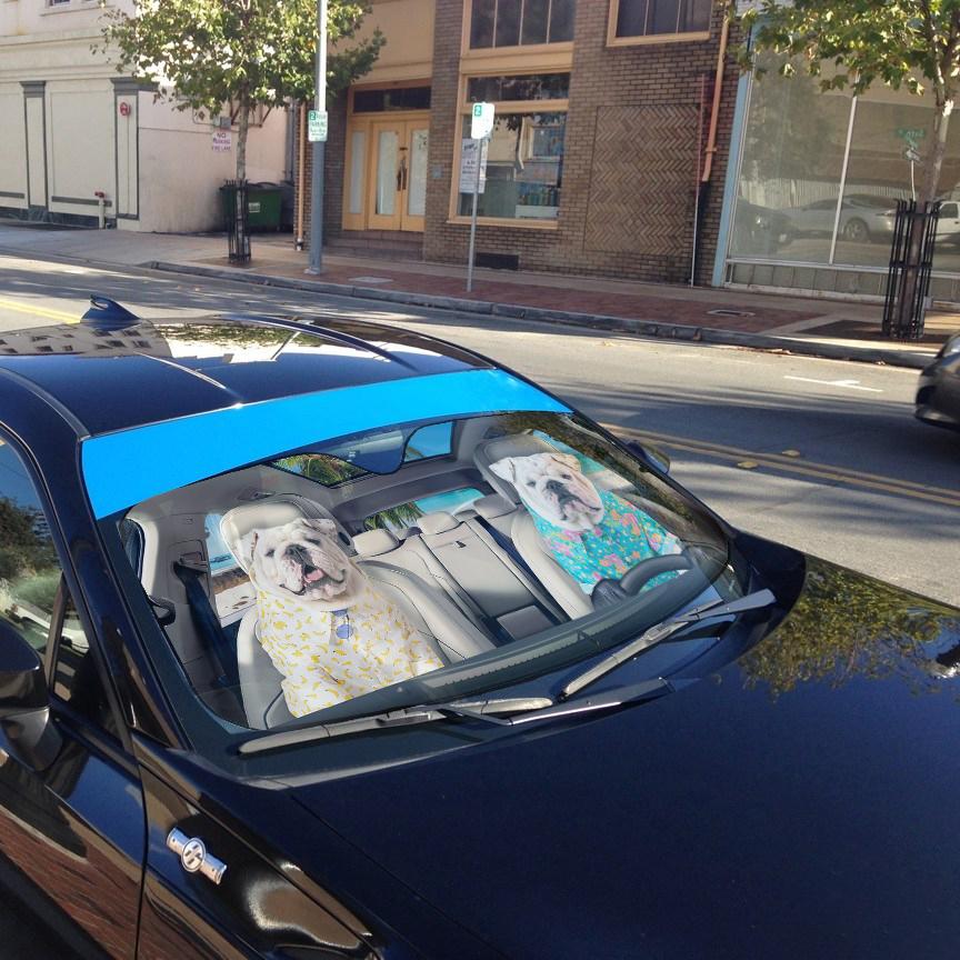 Gearhumans 3D Bulldog 14 Custom Car Auto Sunshade