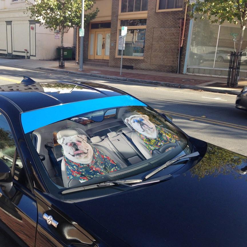 Gearhumans 3D Bulldog 15 Custom Car Auto Sunshade